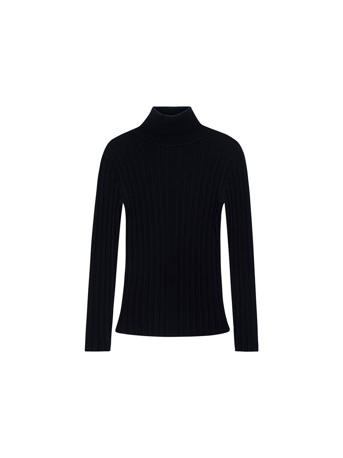 샐러드바구니(SALAD BAGUNI) Polo Neck Ribbed Pullover - black