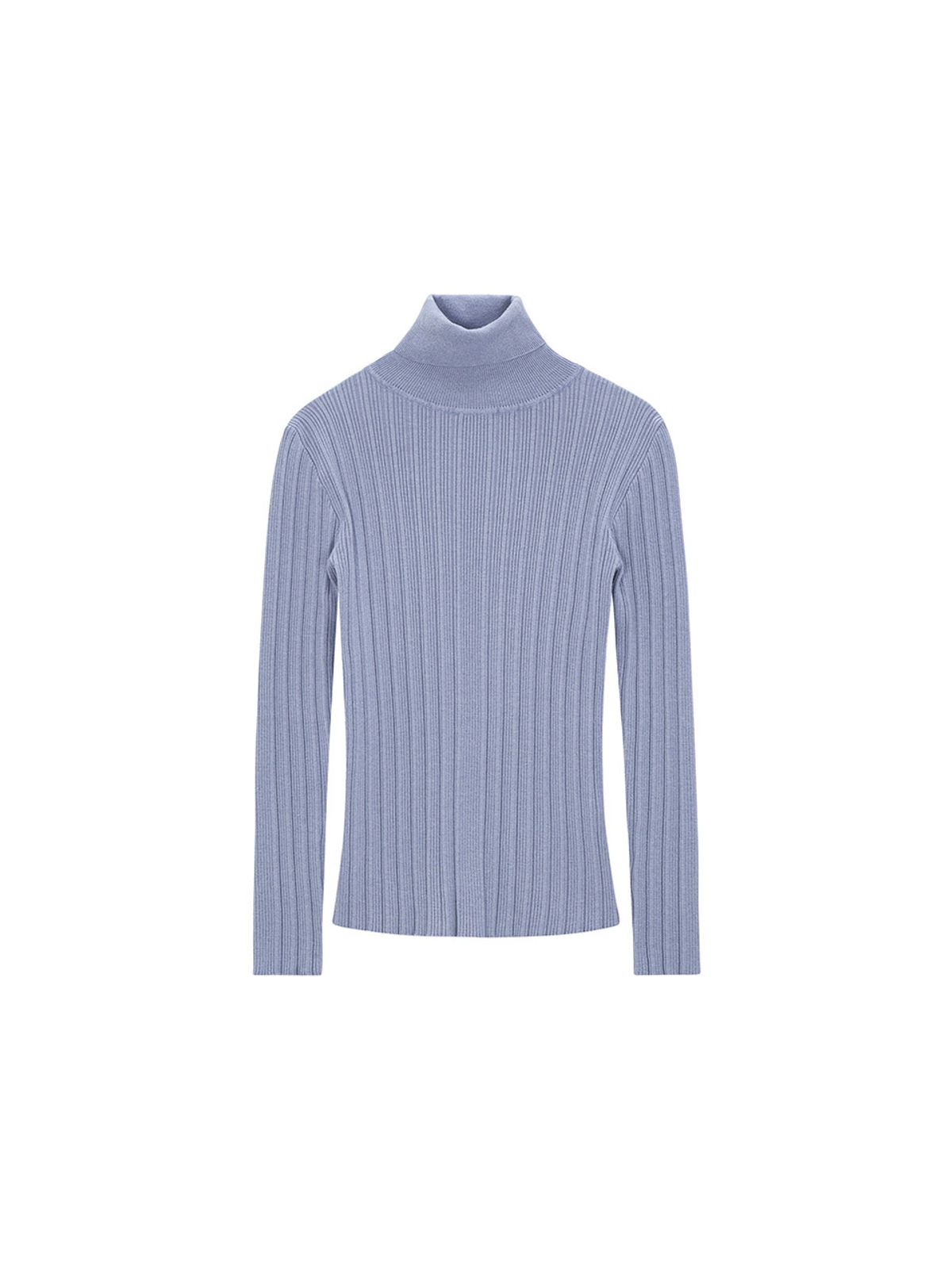 샐러드바구니(SALAD BAGUNI) Polo Neck Ribbed Pullover - purple