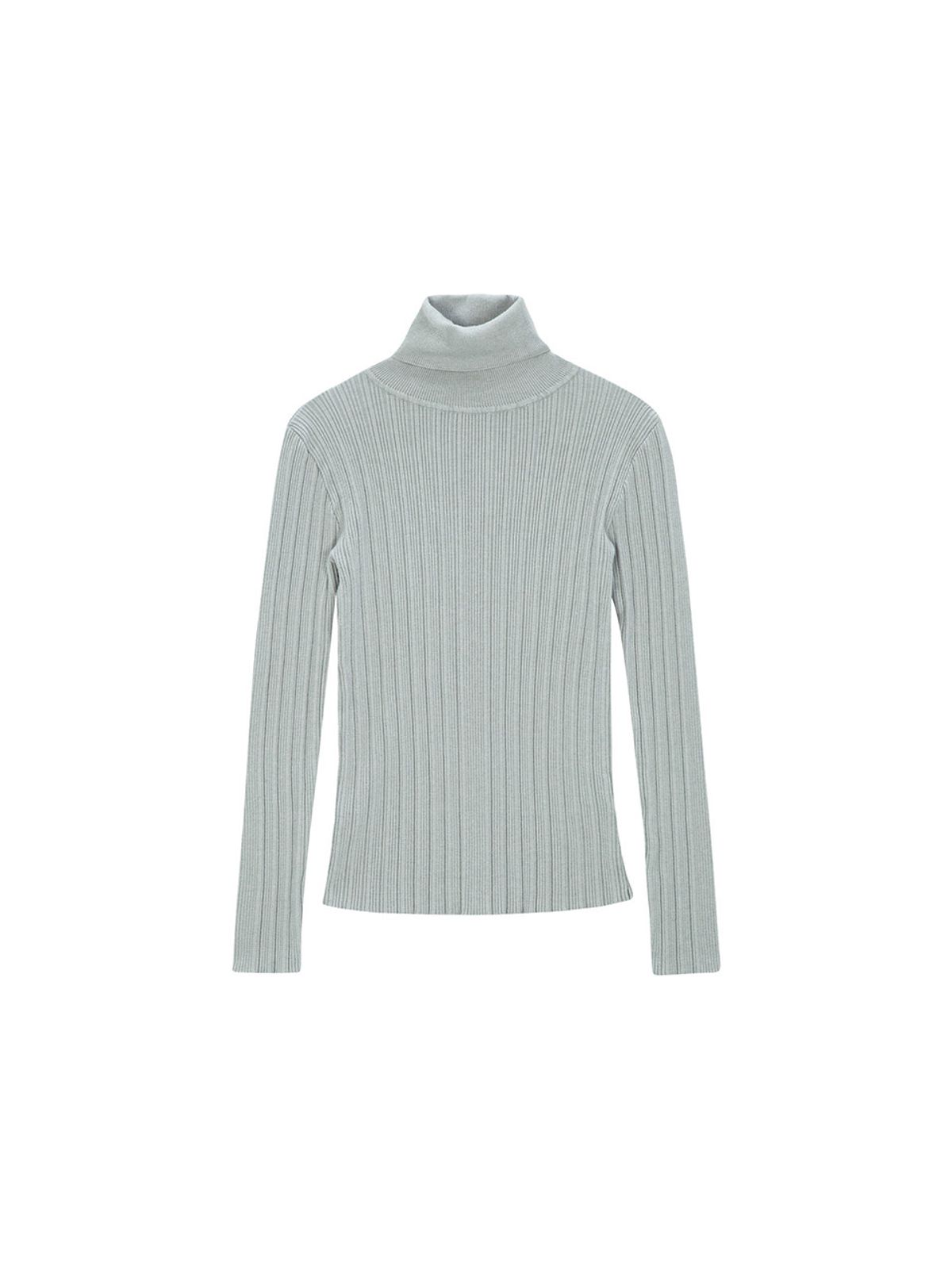 샐러드바구니(SALAD BAGUNI) Polo Neck Ribbed Pullover - gray