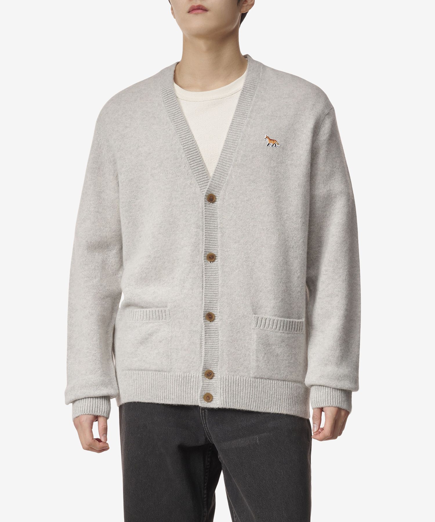 MUSINSA | MAISON KITSUNE Men's Baby Fox Patch Regular Cardigan