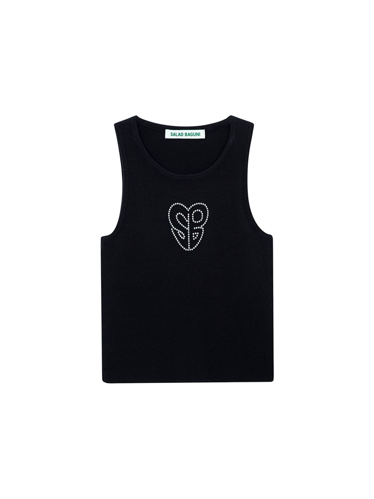 샐러드바구니(SALAD BAGUNI) Hotfix Sleeveless Knit Top - black