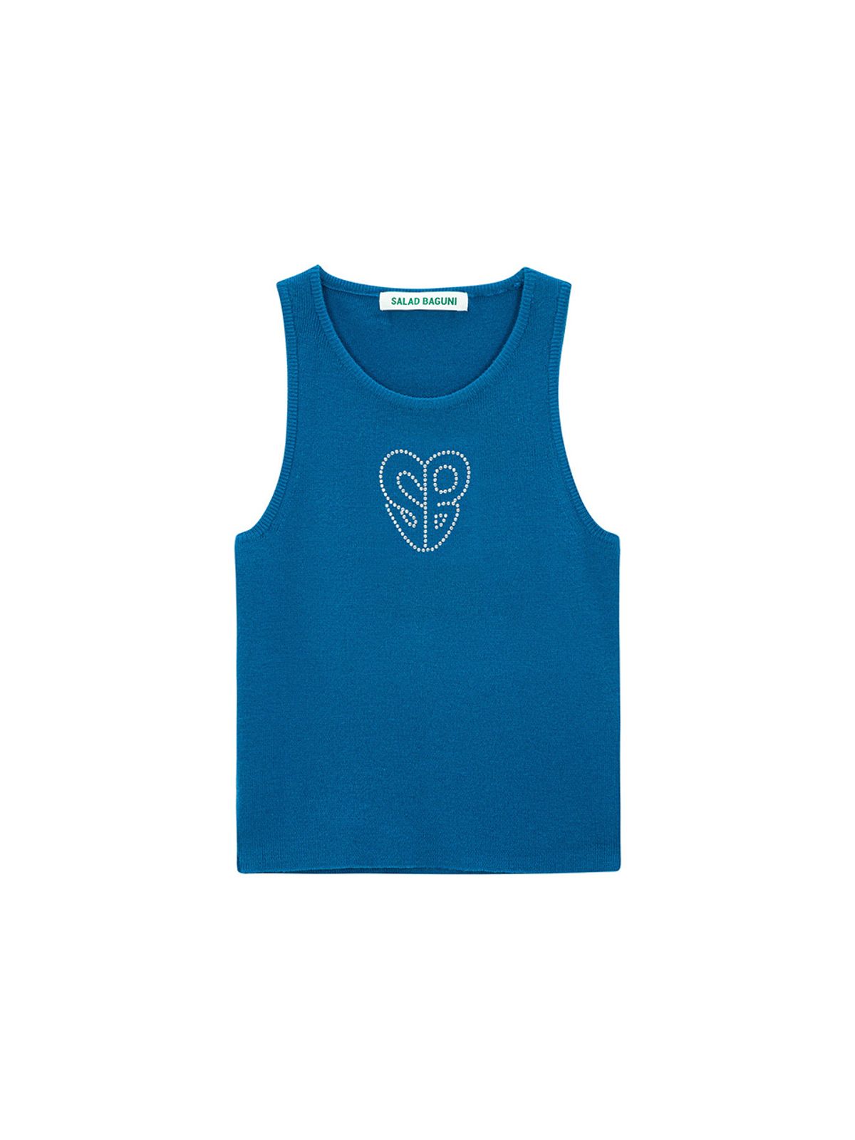 샐러드바구니(SALAD BAGUNI) Hotfix Sleeveless Knit Top - blue