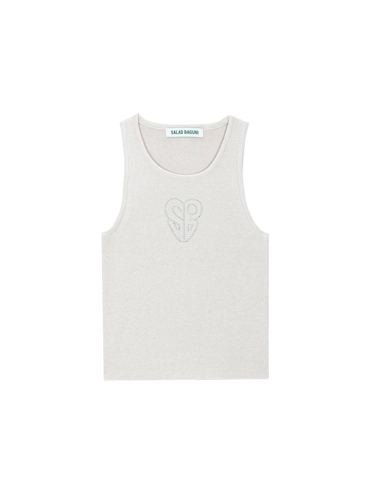 샐러드바구니(SALAD BAGUNI) Hotfix Sleeveless Knit Top - beige