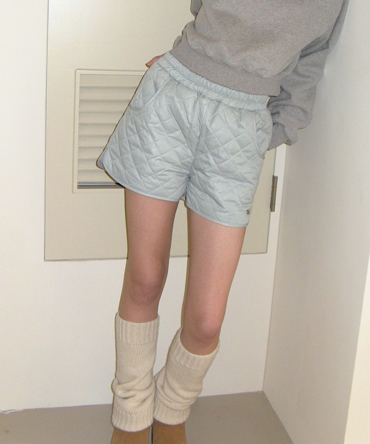 썸웨어버터(SOMEWHEREBUTTER) pendant quilting shorts - mint