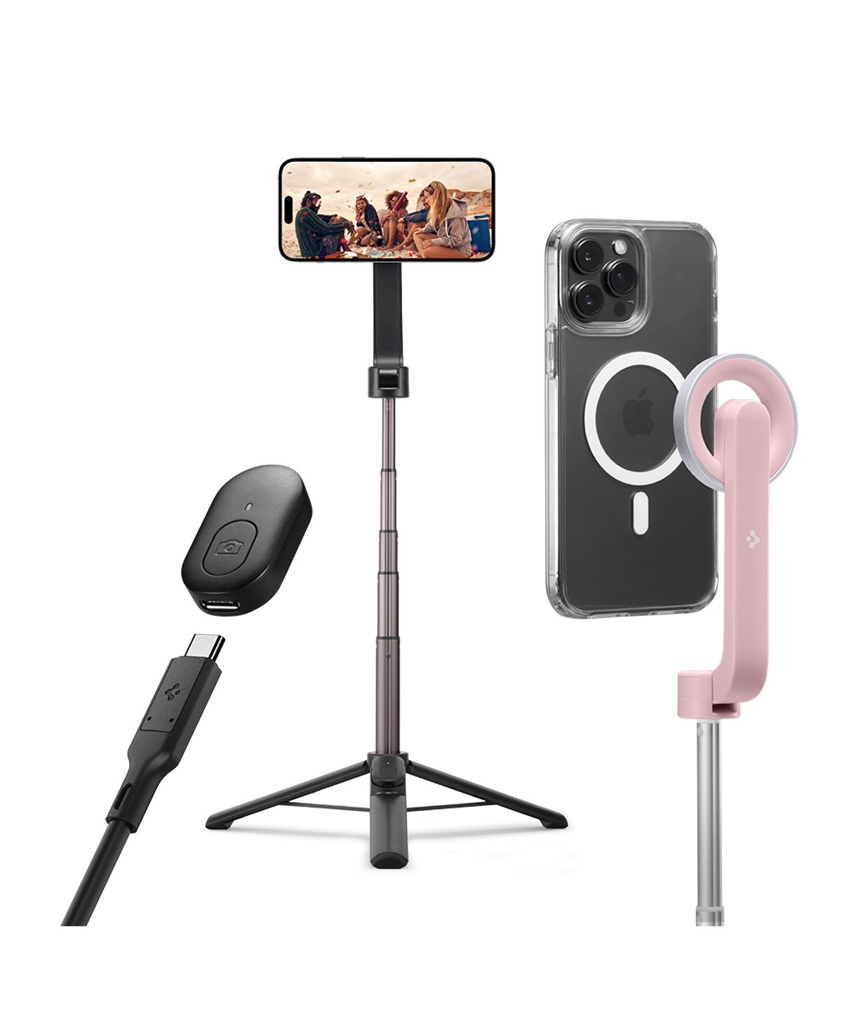슈피겐(SPIGEN) 맥세이프 셀카봉 삼각대 원더스냅 맥핏 S570W 충전식 리모콘