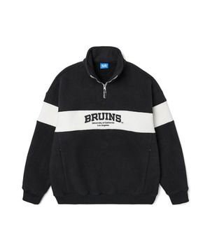 남여공용 폴라폴리스 보아 반집업 블록 스웨트 셔츠[BLACK](UZBLTB2_39)