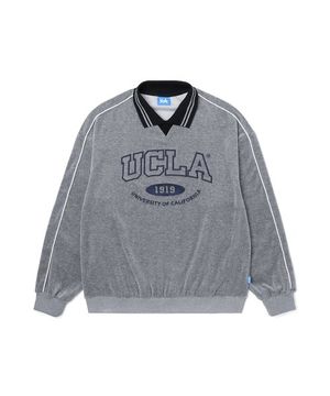 남여공용 카라형 벨로아 스웨트 셔츠[M-GREY](UZALT84_51)