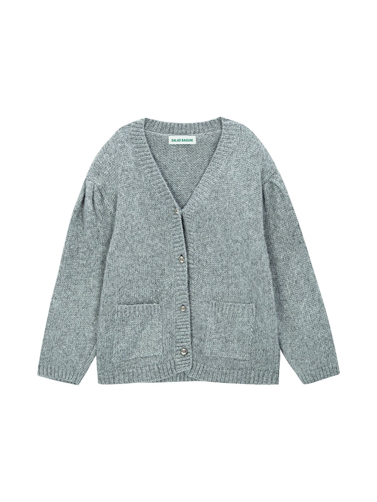 샐러드바구니(SALAD BAGUNI) Metallic Blended Cardigan - silver
