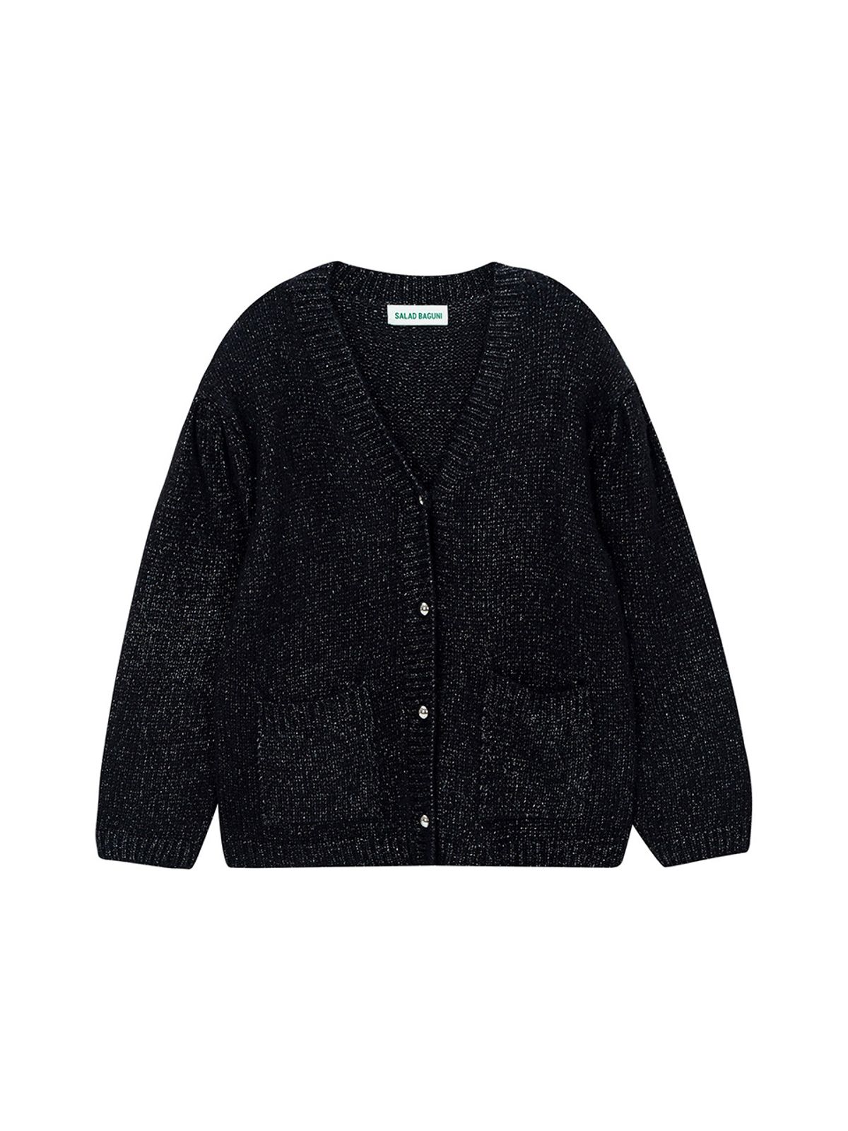 샐러드바구니(SALAD BAGUNI) Metallic Blended Cardigan - black