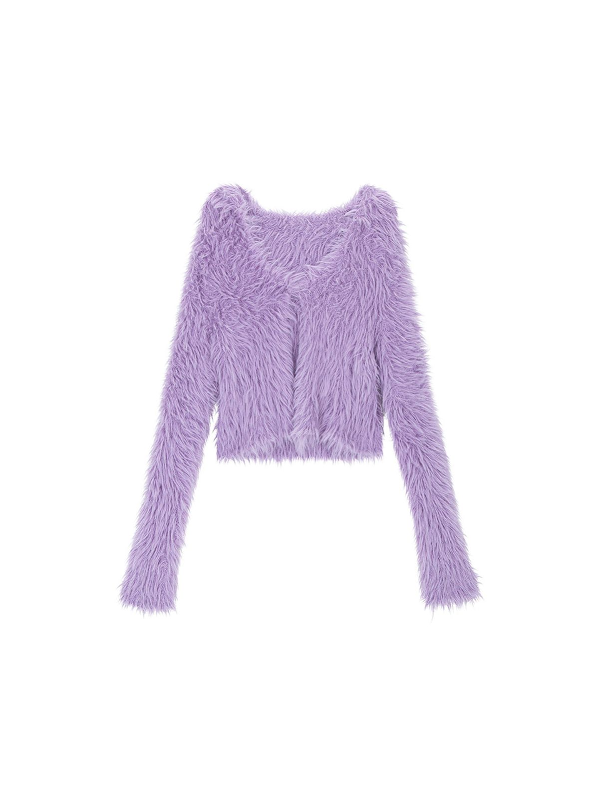 샐러드바구니(SALAD BAGUNI) Sailor Collar Cropped Cardigan - lavender