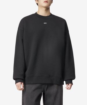 오프 스탬프 맨투맨 - 블랙 / OMBA054F23FLE0011001