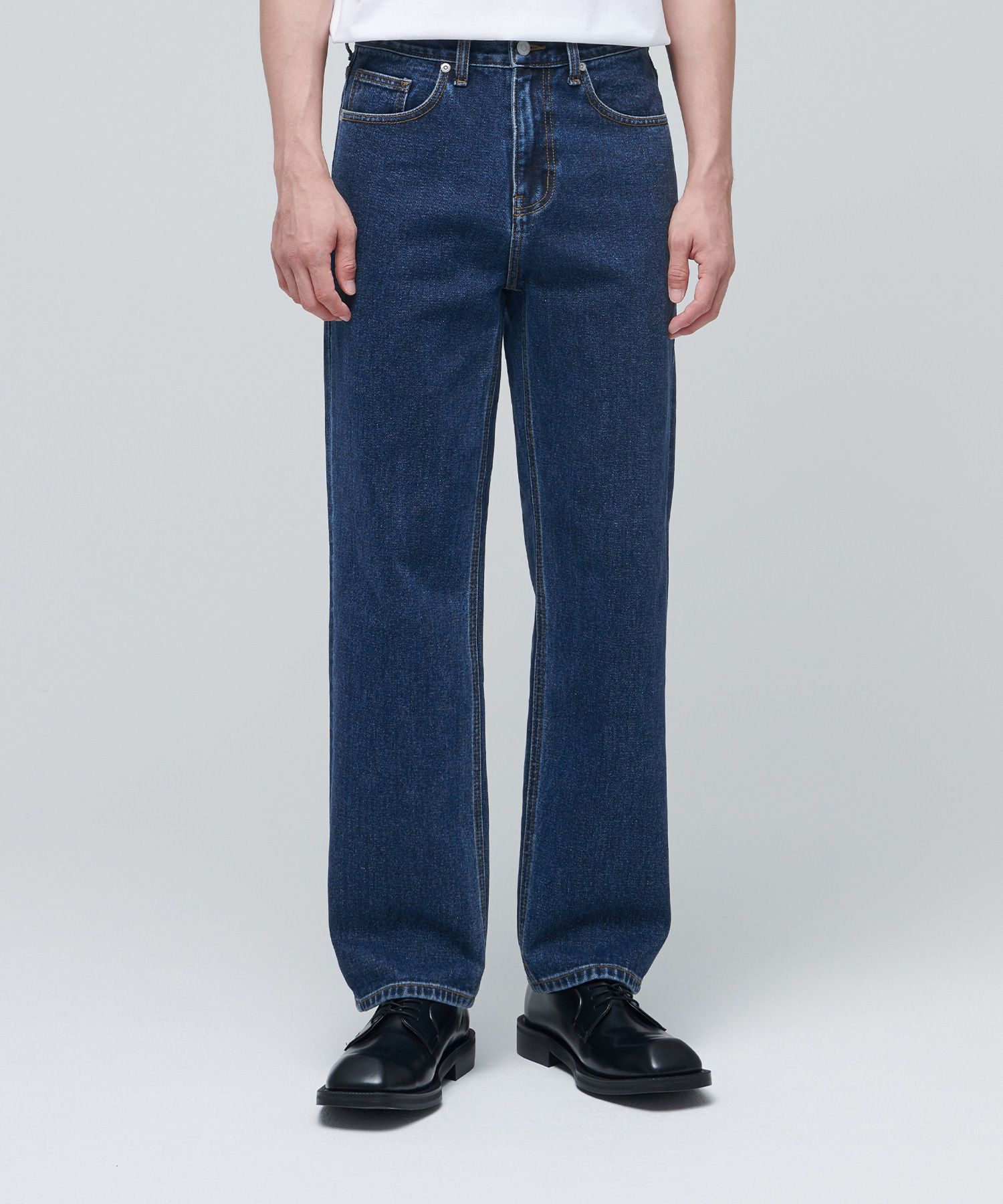 MUSINSA | MUSINSA STANDARD Straight Denim Pants [Medium Indigo]
