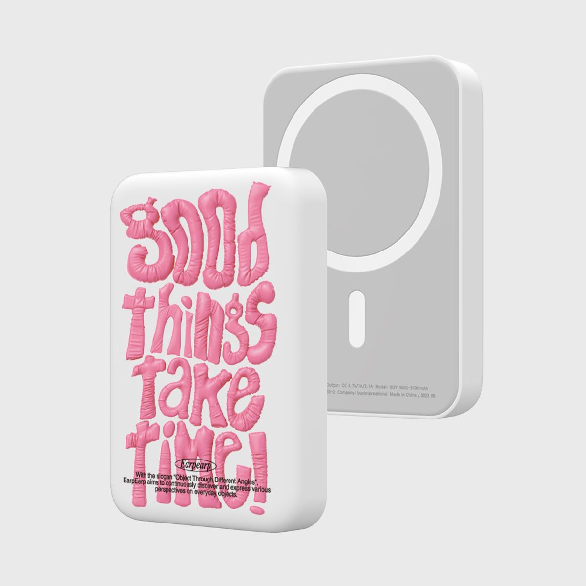 어프어프(EARPEARP) GOOD THINGS TAKE TIME-PINK(맥세이프-보조배터리)