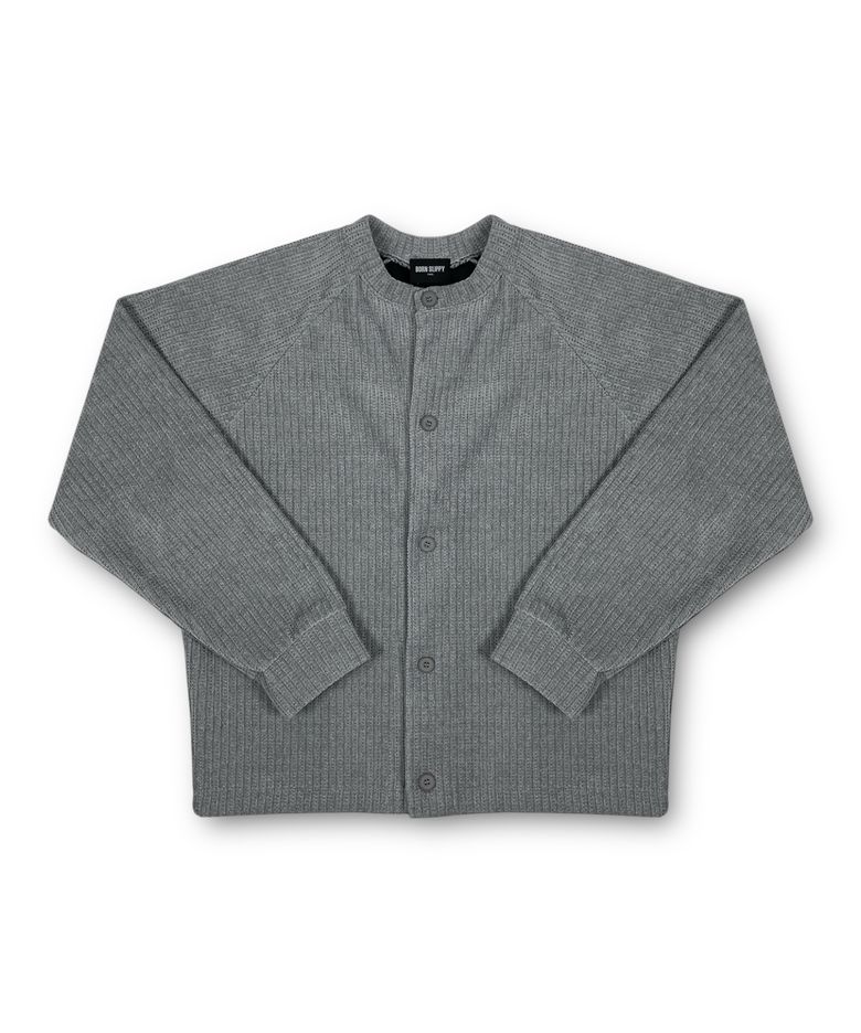 Corduroy Raglan Cardigan (Gray)