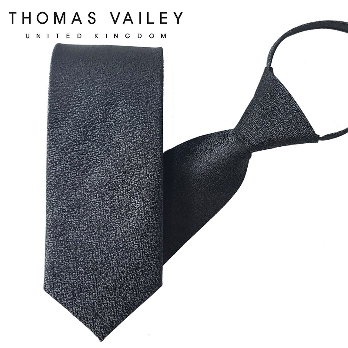 토마스 베일리(THOMAS VAILEY) 자동/지퍼넥타이-머드 그레이 7.5cm