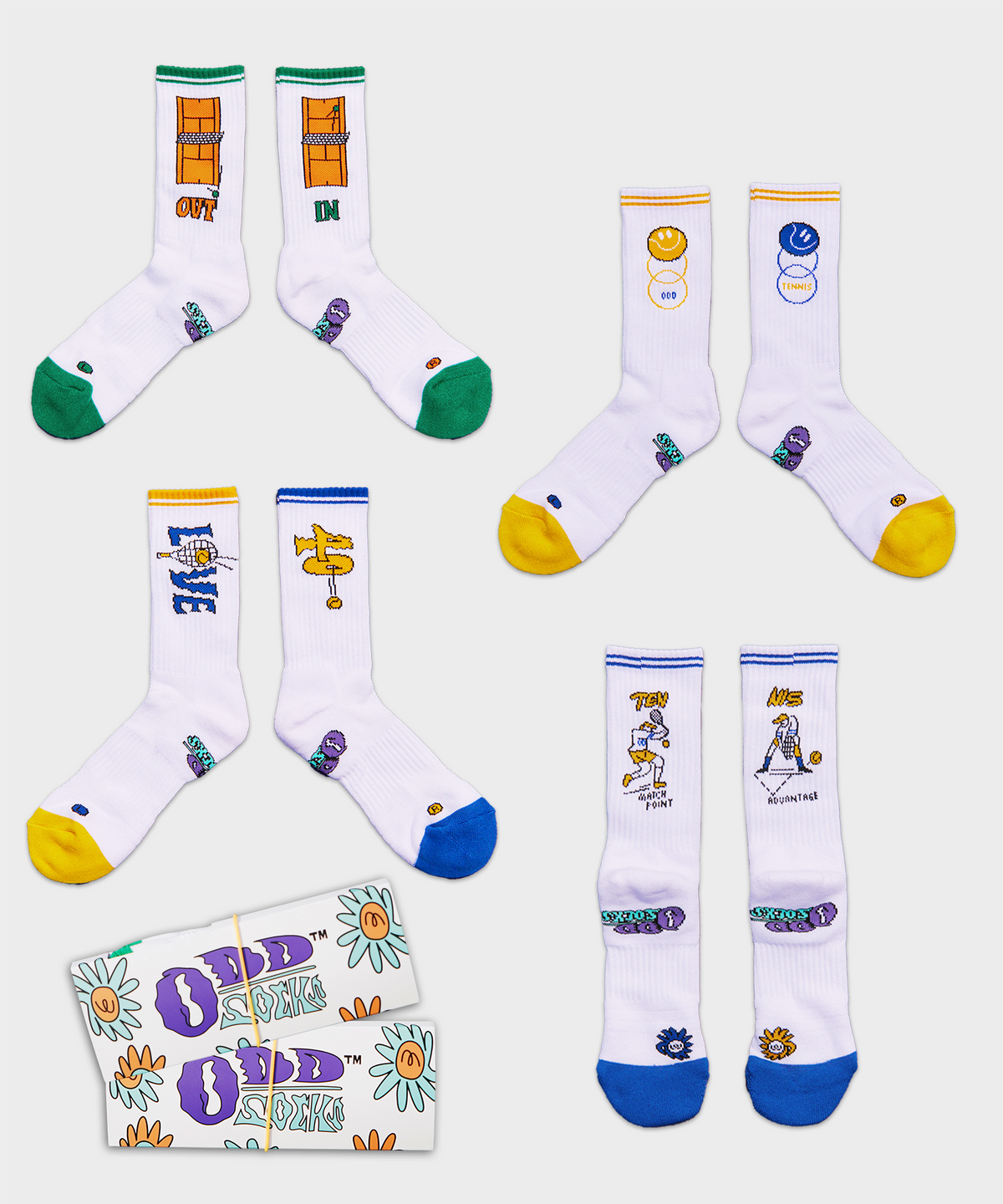 오드삭스(ODDSOCKS) [2PACK] 쿨맥스 테니스 크루 삭스A 4종 택2