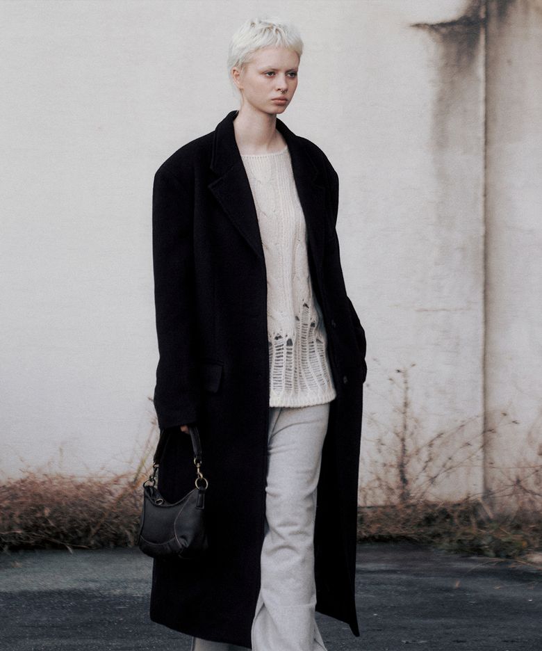 Wool Single Maxi Coat (Black)