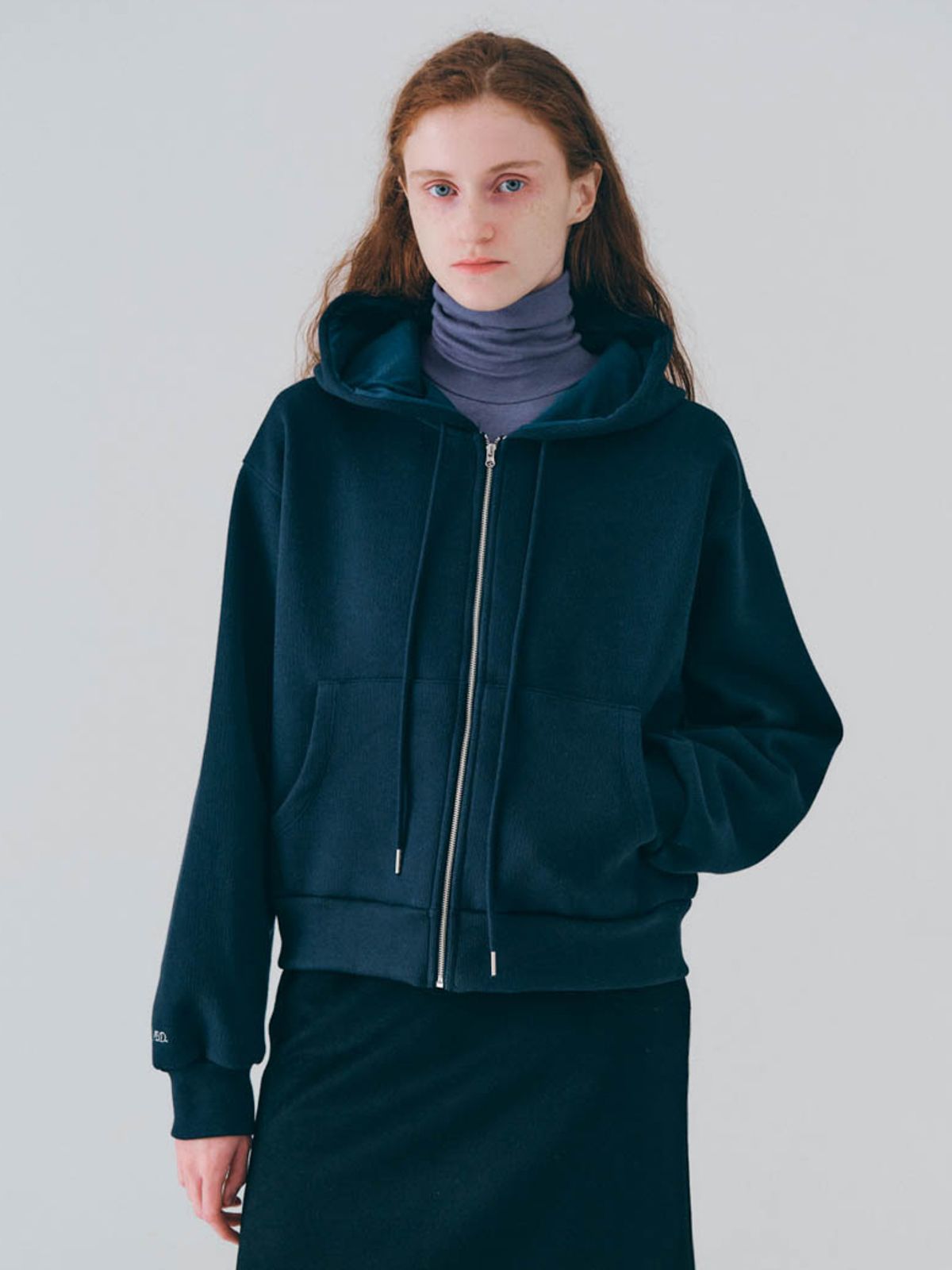 노우드(NOEUD) Warm hood zip-up (Navy)