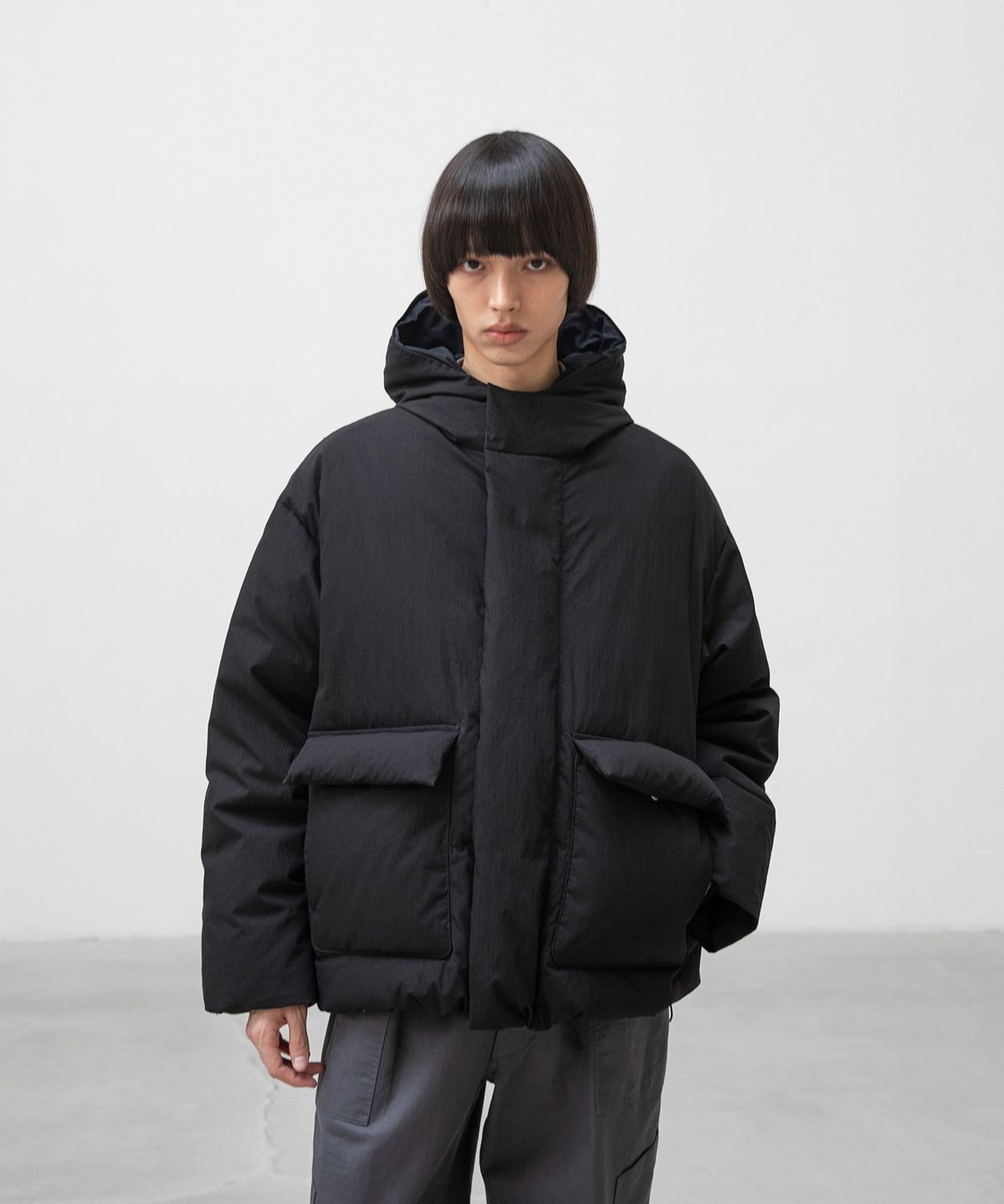 어나더 오피스(ANOTHER OFFICE) [24AW] 2ND Goose Down Parka (Almost Black)