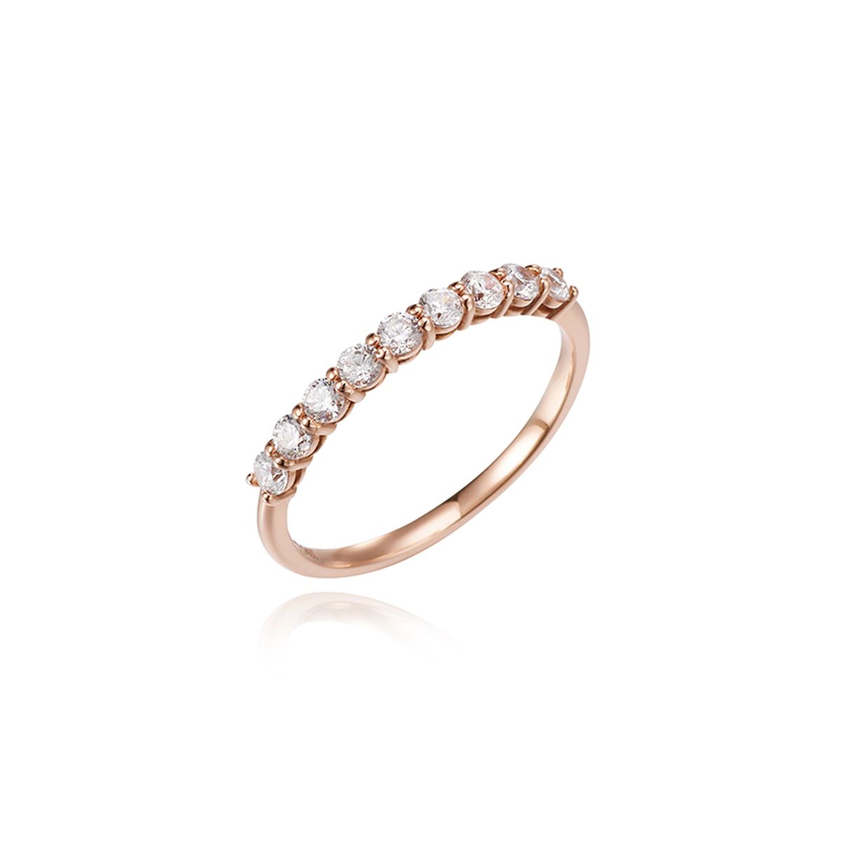 티르리르(TirrLirr) 14K 핑크골드 쇼러브 레이어드 Q 반지 TRJK4P00287M-W