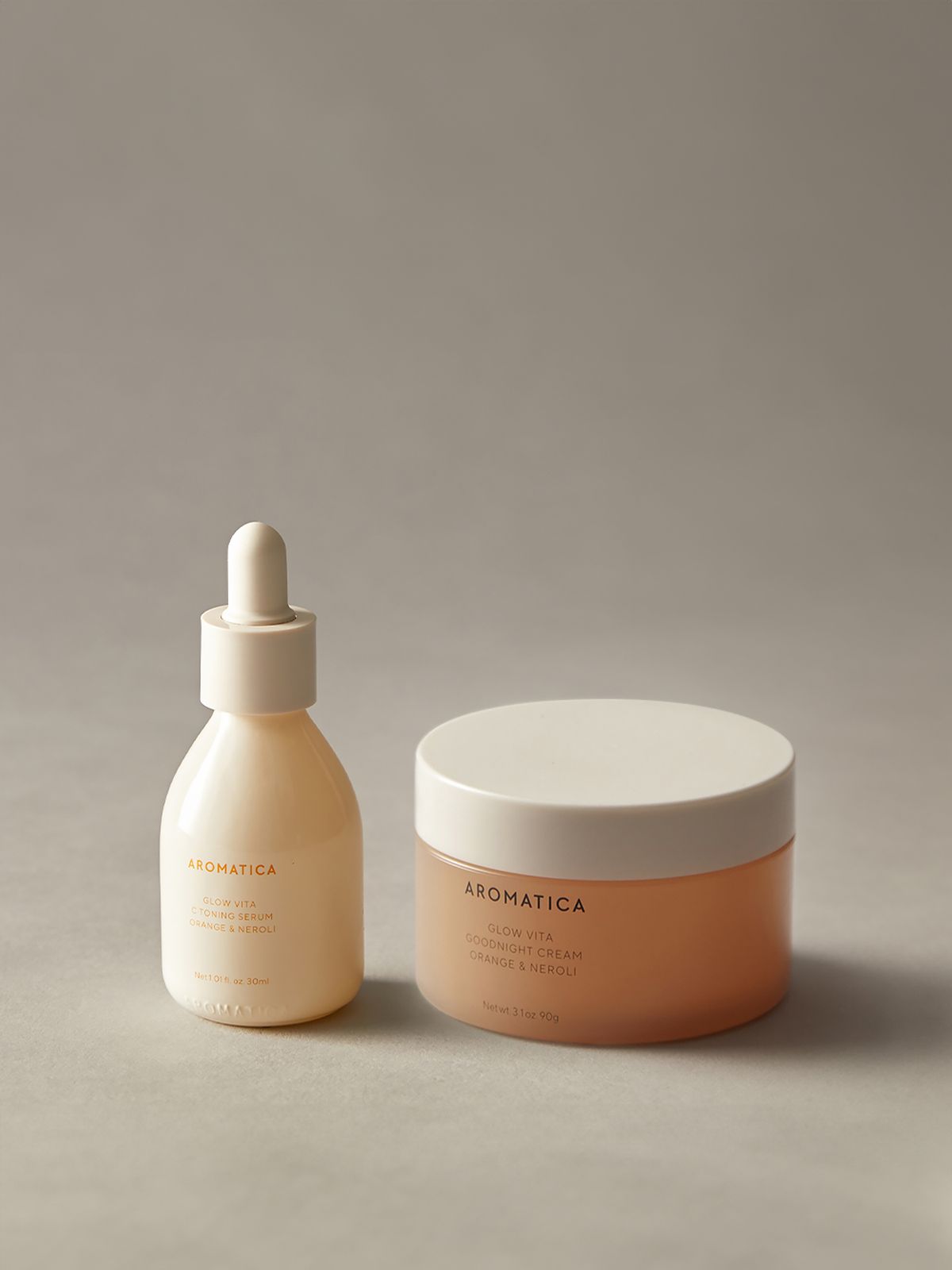 아로마티카(AROMATICA) 글로우 비타 오렌지 세럼 & 크림 세트