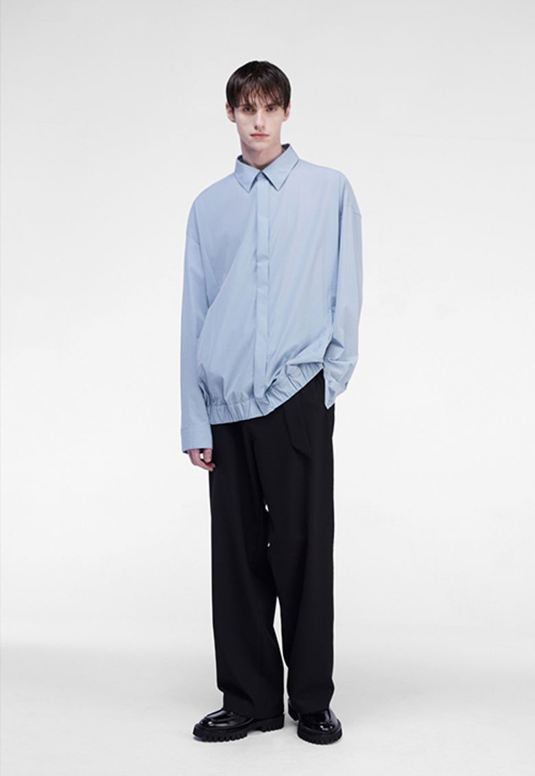 볼륨 스트링 셔츠 스카이블루