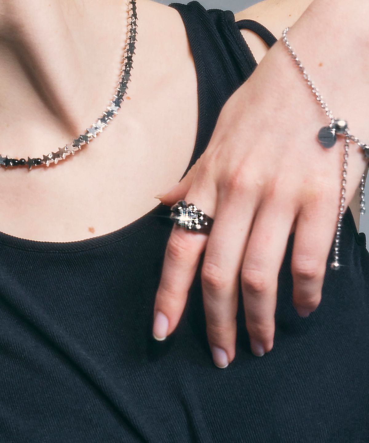 센티멍(SENTIMENTS) NO.323 [BLACK] GEOMETRY STAR RING