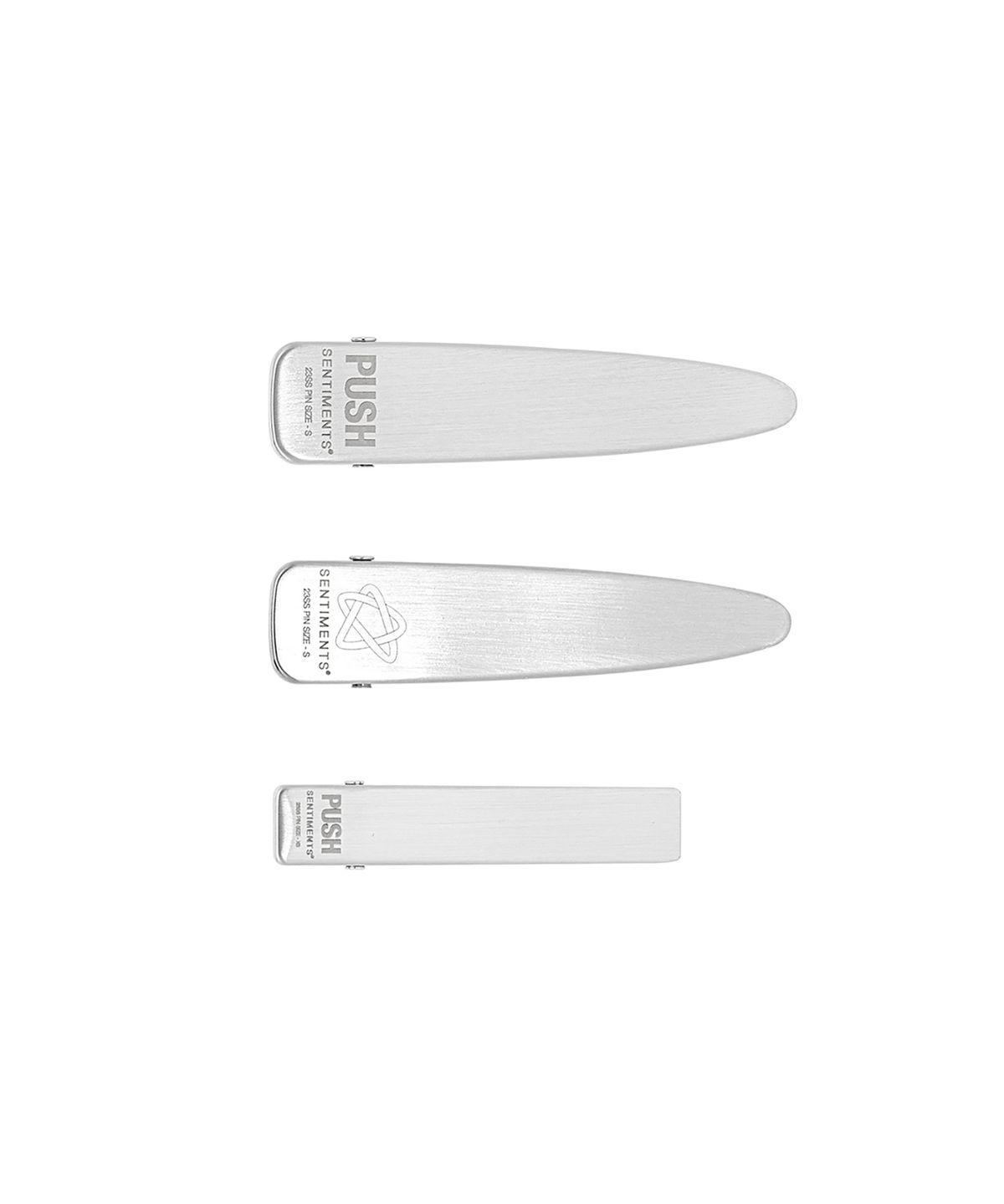 센티멍(SENTIMENTS) NO.352 [SILVER] HAIR PIN 3set 푸쉬핀 클립