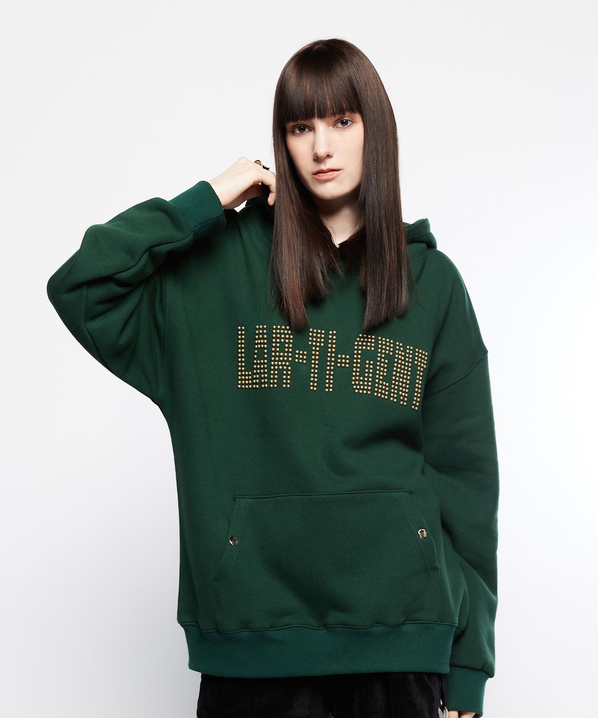 라티젠(LARTIGENT) L7 HOTFIX LOGO HOODIE(GREEN)