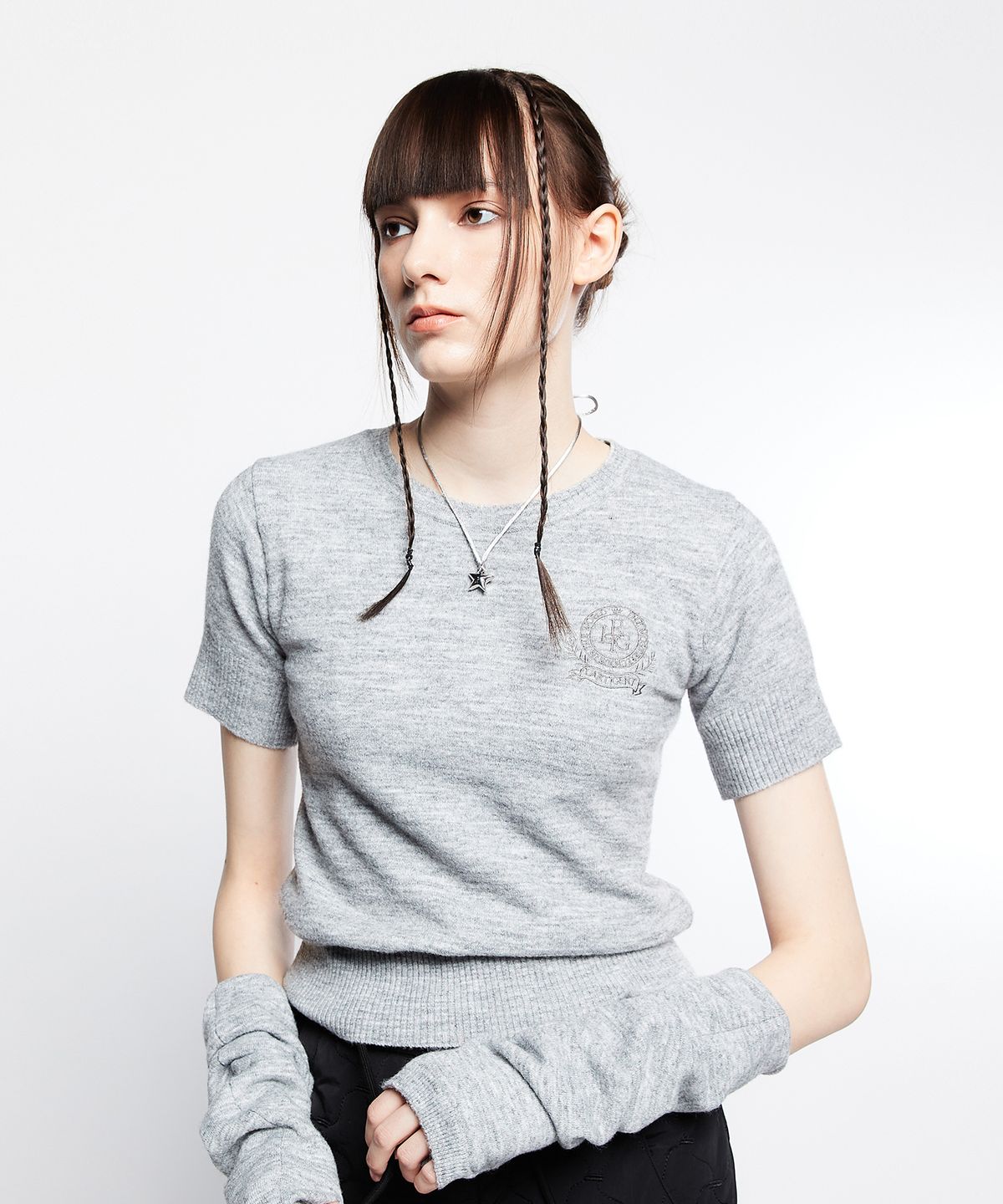 라티젠(LARTIGENT) L7 SLEEVED KNIT WARMER SET(GRAY)