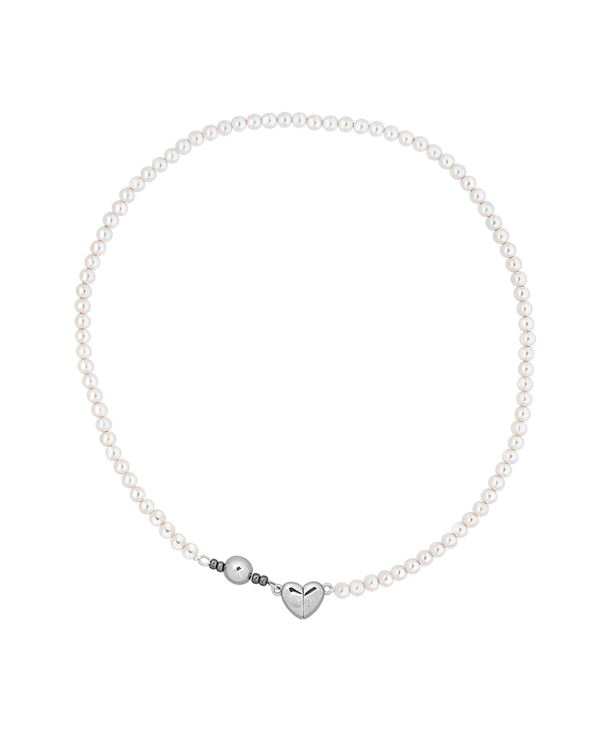 센티멍(SENTIMENTS) NO.435 [SILVER] HEART PEARL NECKLACE