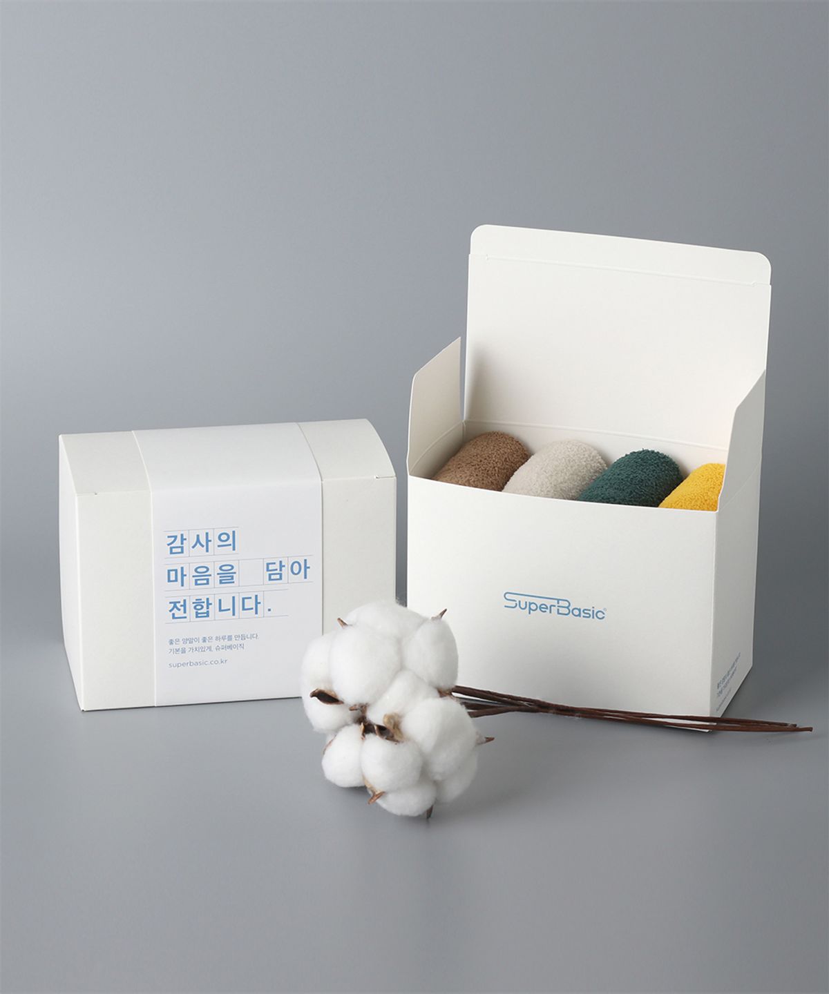 슈퍼베이직(SUPERBASIC) 남녀공용 수면 양말 선물 세트 L 4켤레 1세트 (3종)