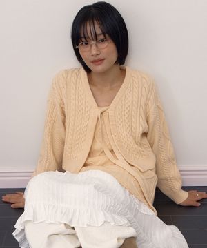 RIBBON CABLE CARDIGAN_YELLOW