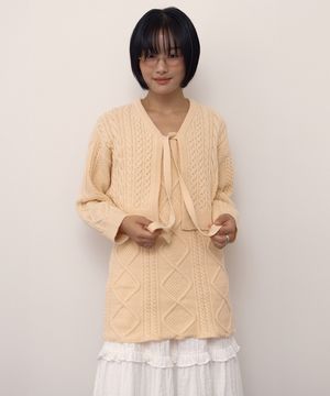CABLE KNIT DRESS_YELLOW