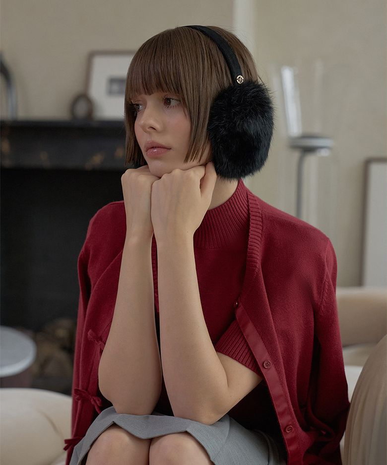 REX FUR EARMUFF_Black