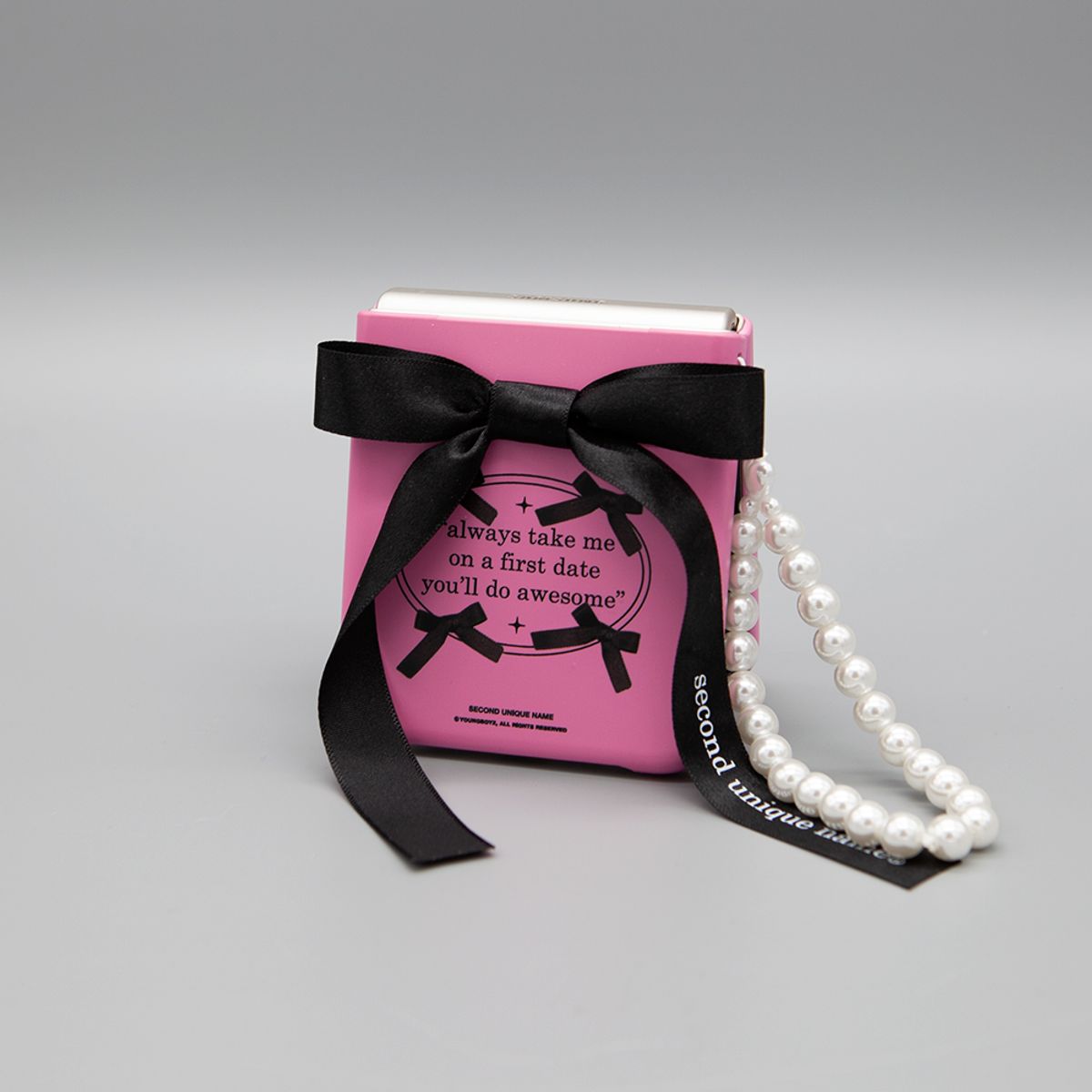 세컨드유니크네임(SECOND UNIQUE NAME) SUN CASE BALLET RIBBON BLACK (Z FLIP)