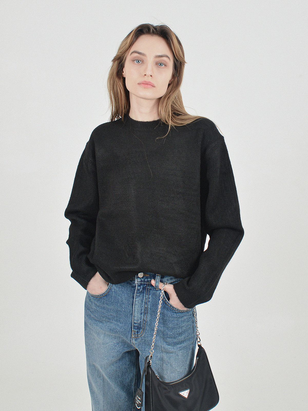 챈세스노이(CHANCE'S NOI) Anti-Filling Soft Wool Knit (Black)