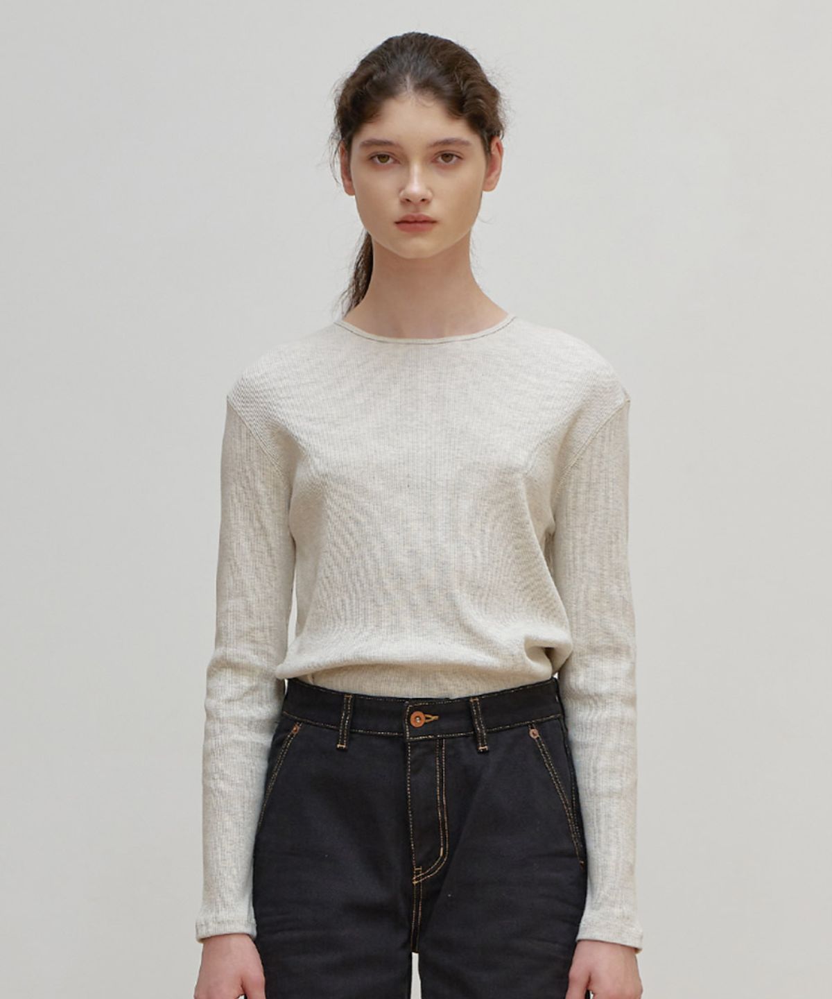 모헤(MOHAE) Autumn cotton tee _ oatmeal