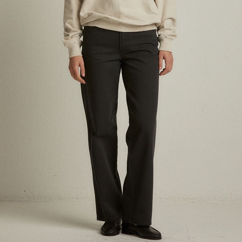 Straight cotton jeans (charcoal)