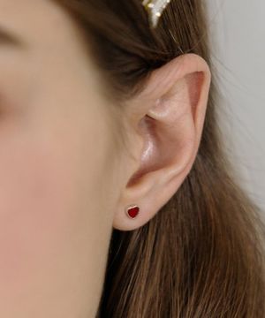 [Silver925] HW008 mini red heart earring