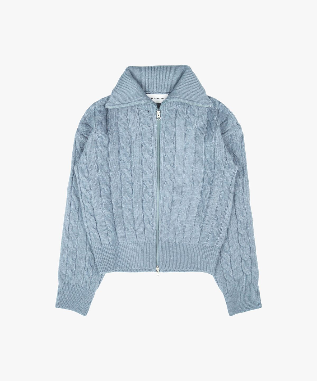핑크파인애플(PINK PINEAPPLE) WINTER TWIST KNIT ZIP-UP_SKY BLUE