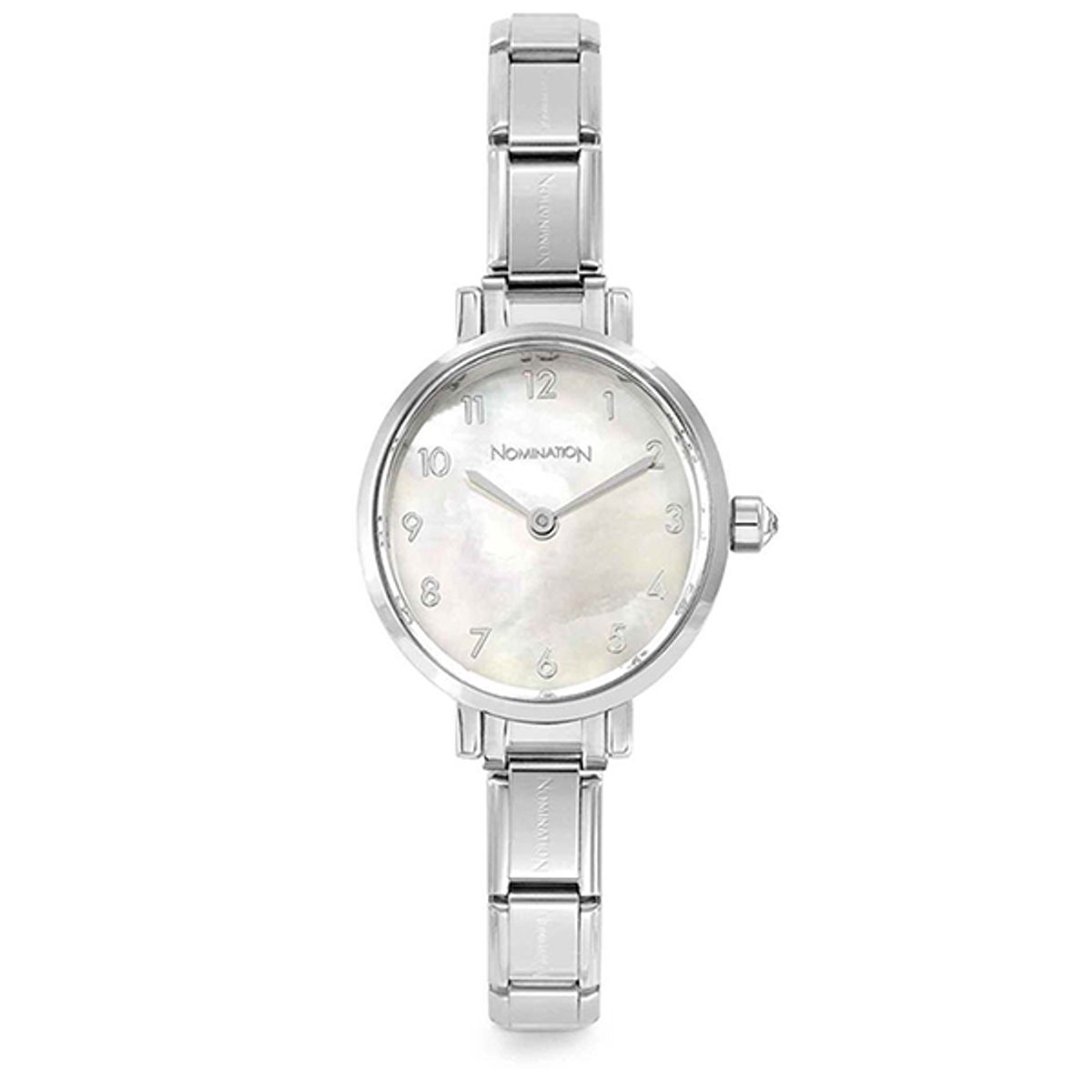 노미네이션(NOMINATION) 시계 파리 타원형 여성큐빅시계 (White Mother of Pearl) 076038/008