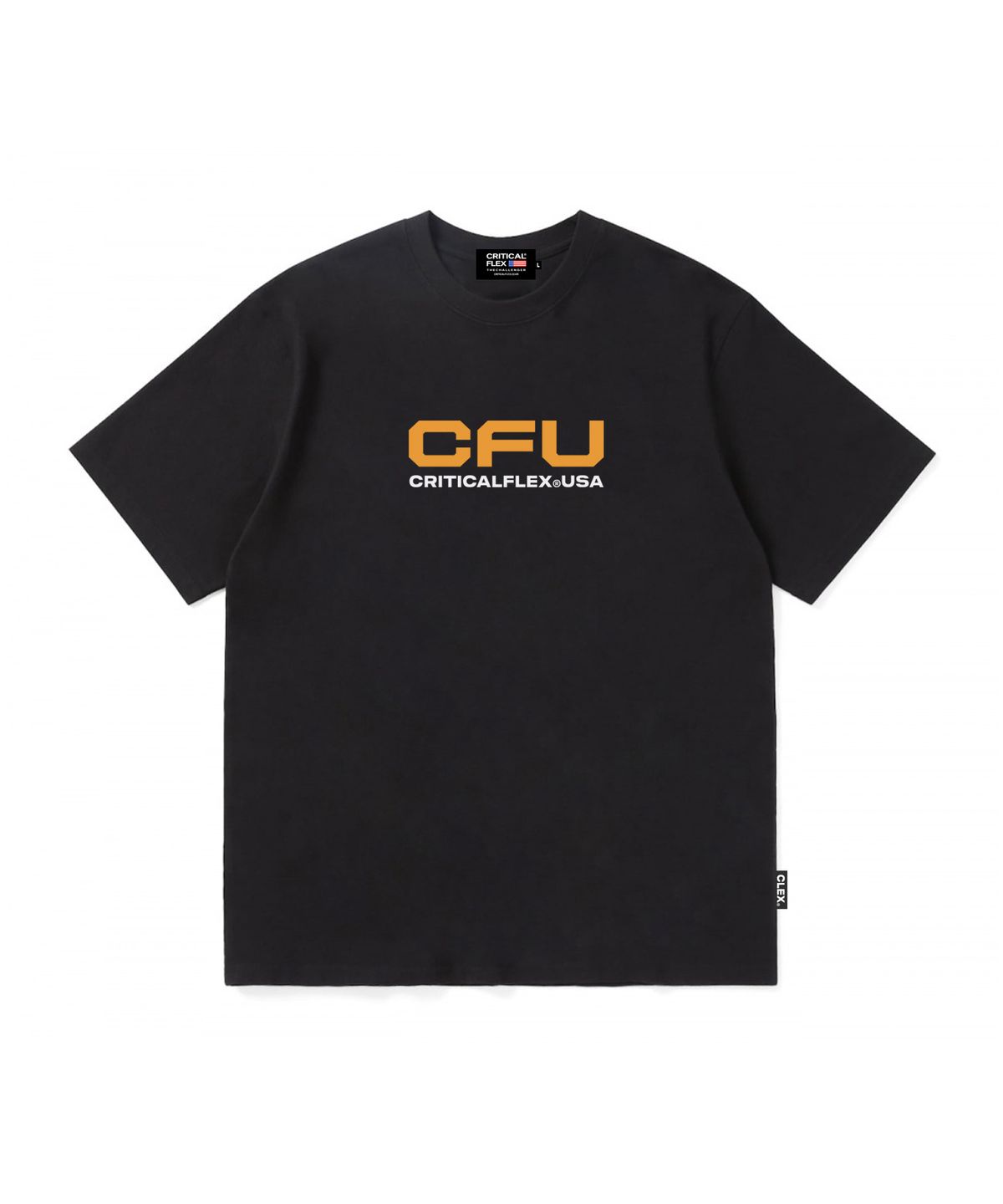 크리티컬플렉스(CRITICALFLEX) CFU 스퀘어 로고 반팔티 블랙/옐로우