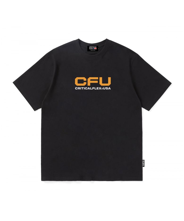 CFU 스퀘어 로고 반팔티 블랙/옐로우