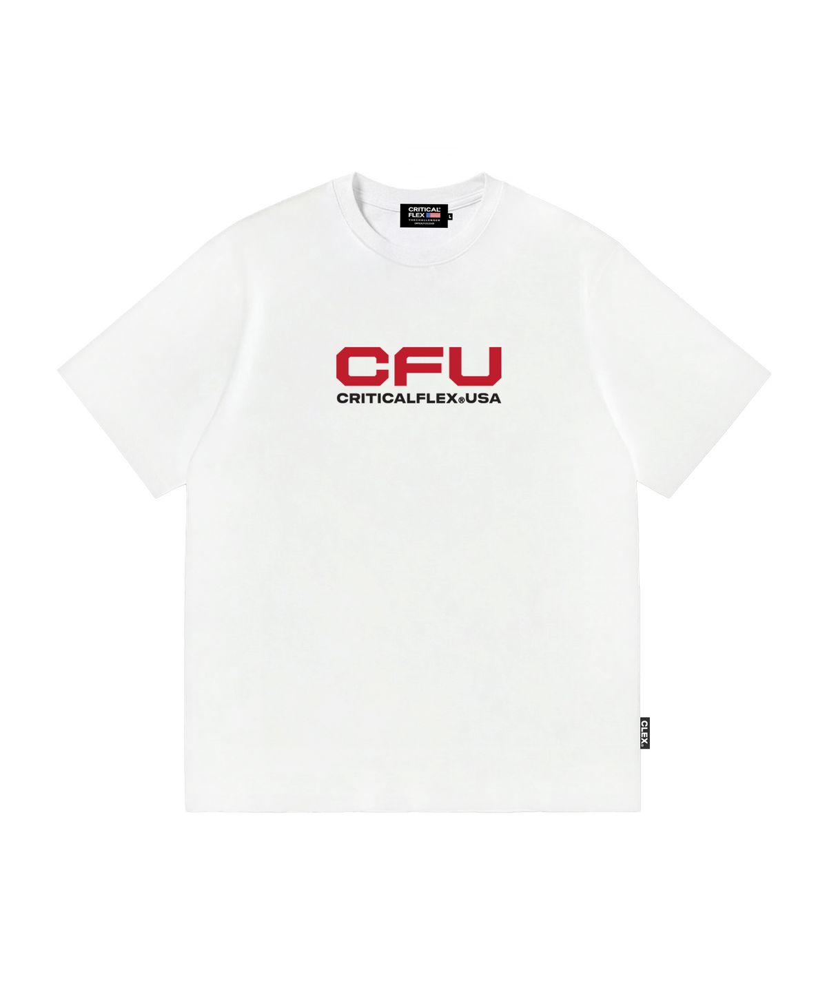 크리티컬플렉스(CRITICALFLEX) CFU 스퀘어 로고 반팔티 화이트/레드