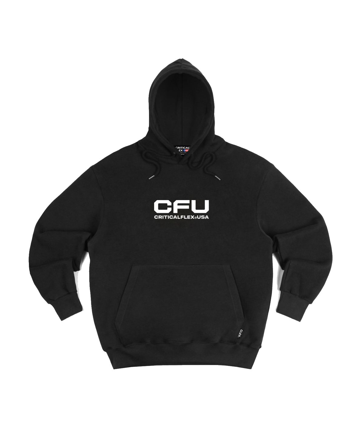 크리티컬플렉스(CRITICALFLEX) CFU 스퀘어 로고 후드티 블랙
