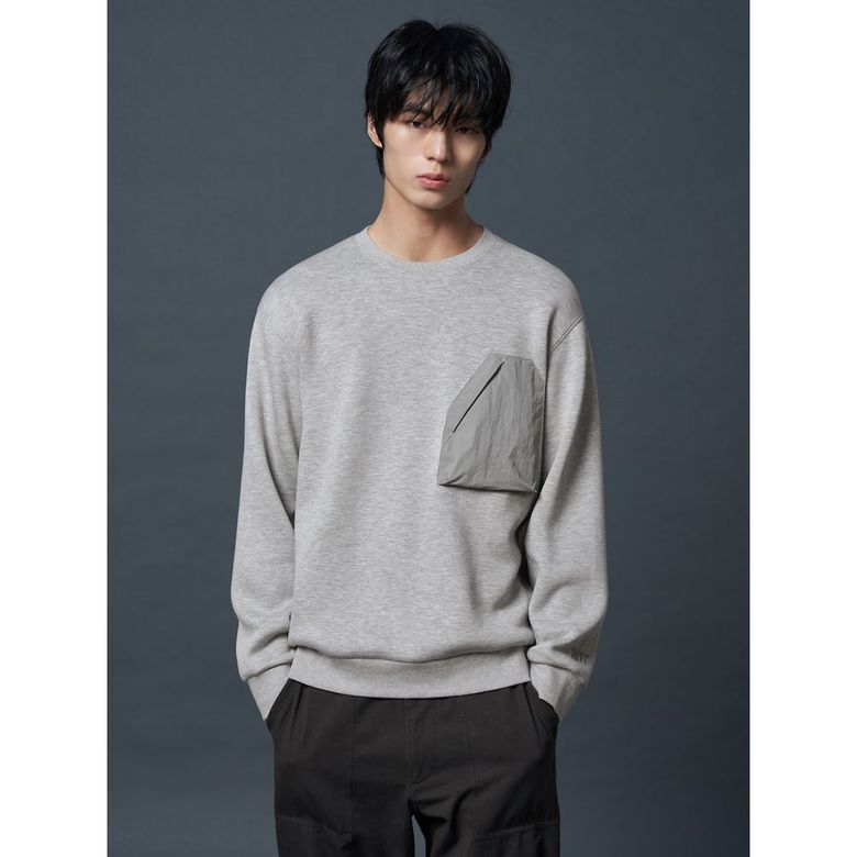 Rayon Blended Pocket Patch SemiOver T  Grey