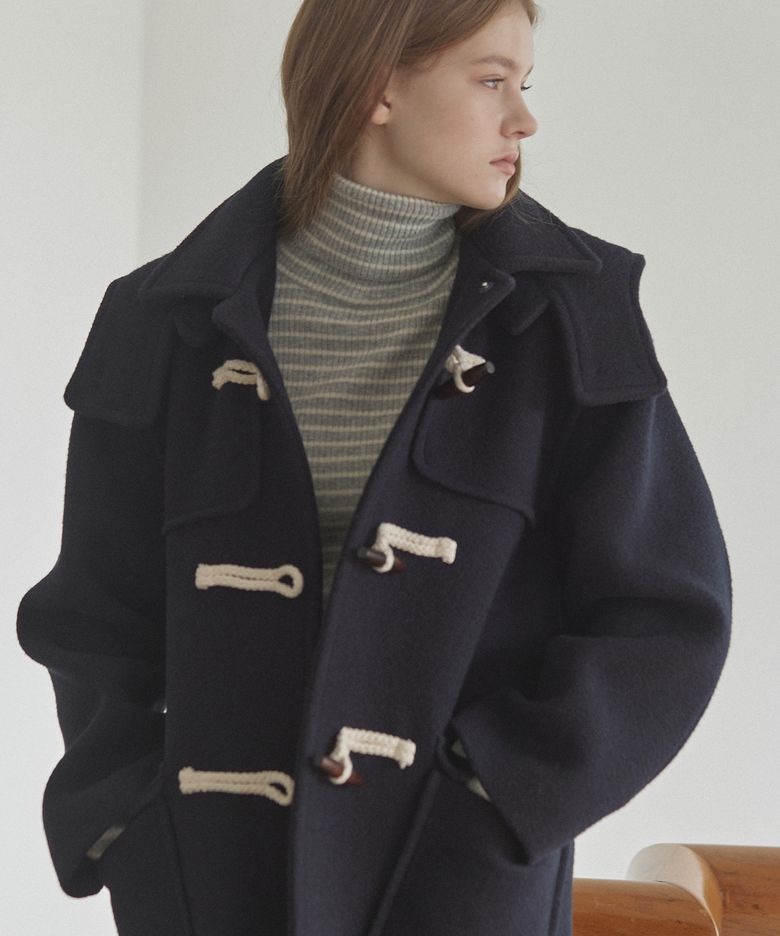 Classic Hood Duffle Coat - Navy