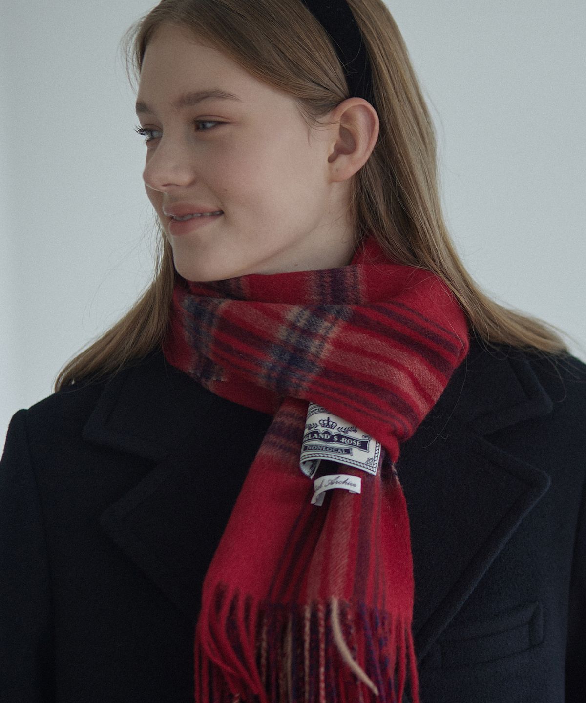 논로컬(NONLOCAL) Daily Check Wool Muffler - Red Check