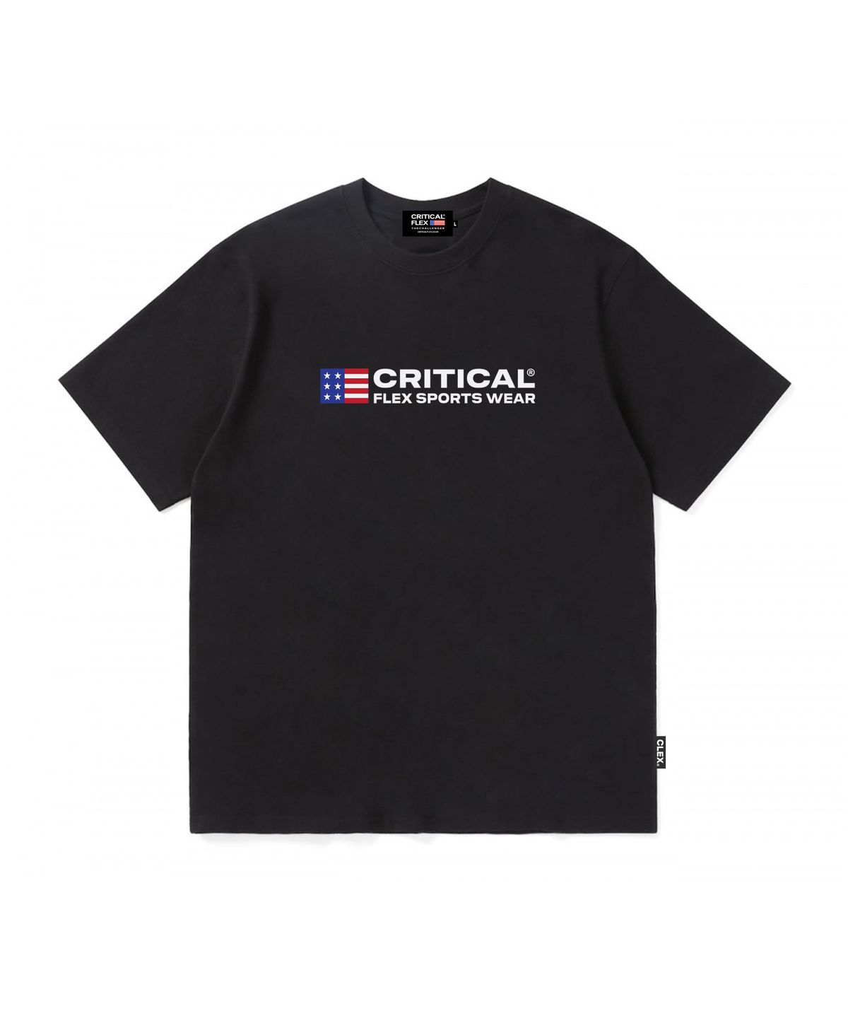 크리티컬플렉스(CRITICALFLEX) USA 크리티컬 로고 반팔티 블랙